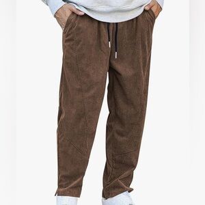 Men’s brown corduroy drawstring pants